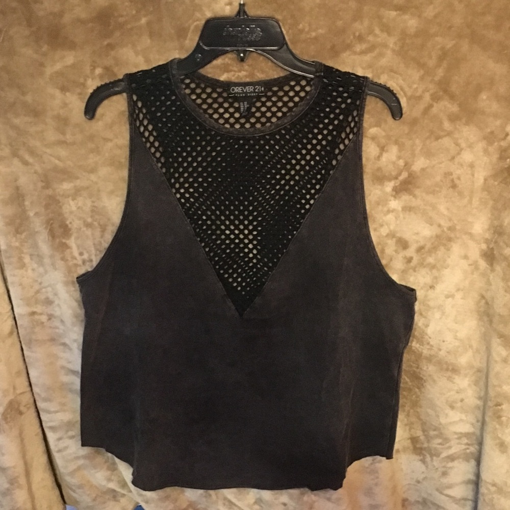 Forever 21 Plus Netted Sleeveless Top